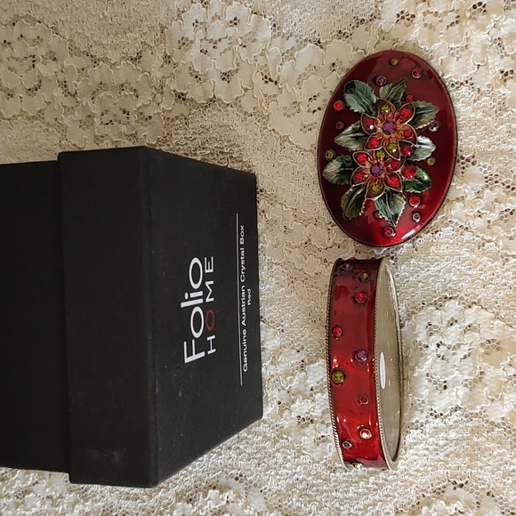 🔥HP🔥Genuine Austrian Crystal Trinket Floral Jewelry Box NEW! - Picture 6 of 8